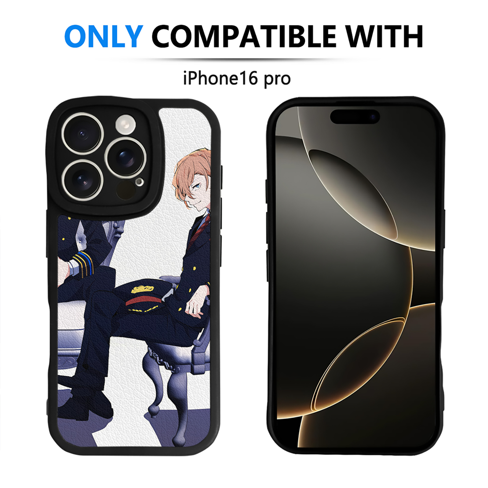 （画像用） 文豪ストレイドッグス Bungo Stray Dogs 【iPhone 16シリーズ対応】シリコンスマホケース（レザー調） 材質：シリコン